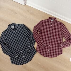 Men’s An Original Penguin Checkered Long Sleeve Button Down Shirt Lot Of Two S